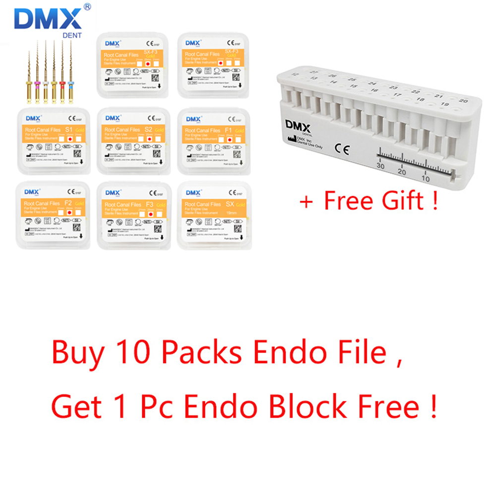 DMXDENT Root Canal Gold Taper NITI Files Endodontic Rotary +Free Gift