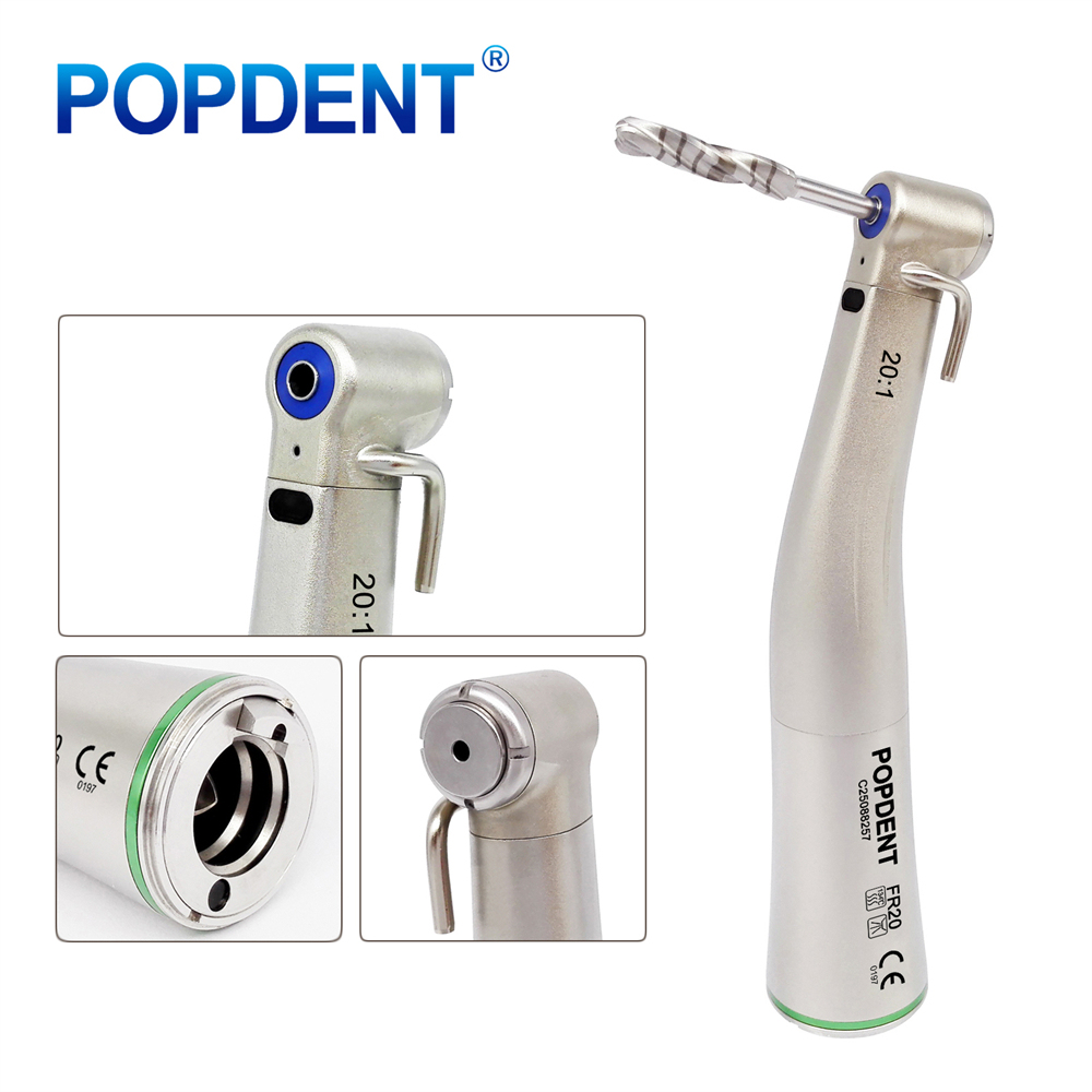 POPDENT FR20 Dental 20:1 Fiber Optic Implant Contra Angle Handpiece