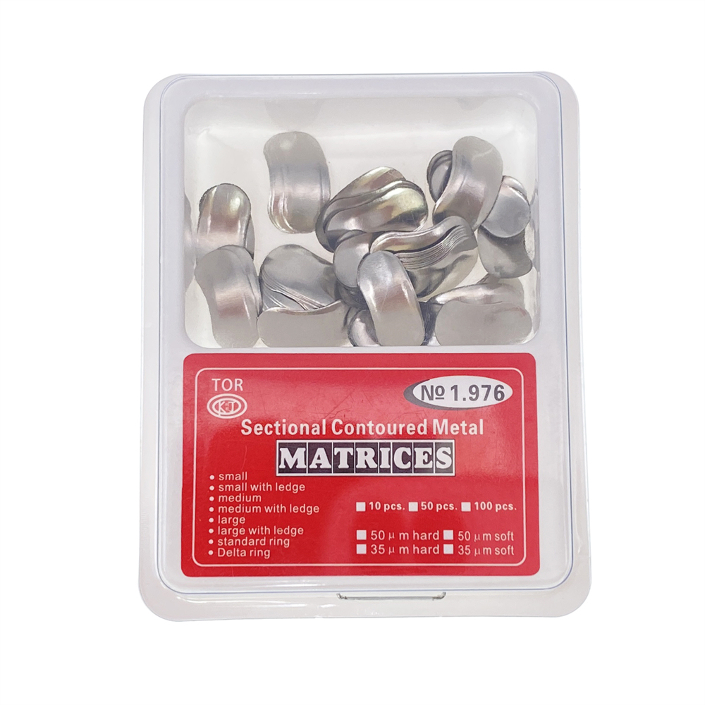 100 Pcs Dental Sectional Contoured Metal Matrices Refill Matrix Band Ledge 35um