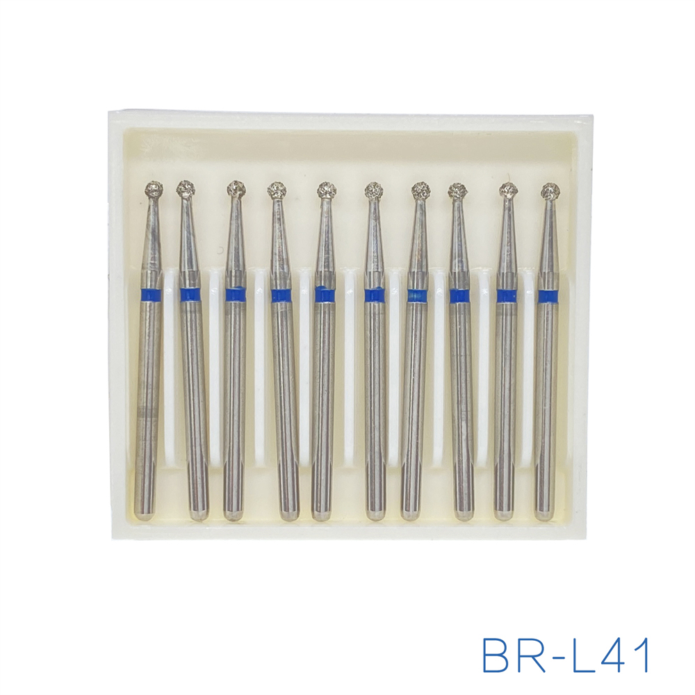 10Pcs Dental FG Diamond Ball Round Burs For High Speed Handpiece Friction Grip 1.6mm 25mm