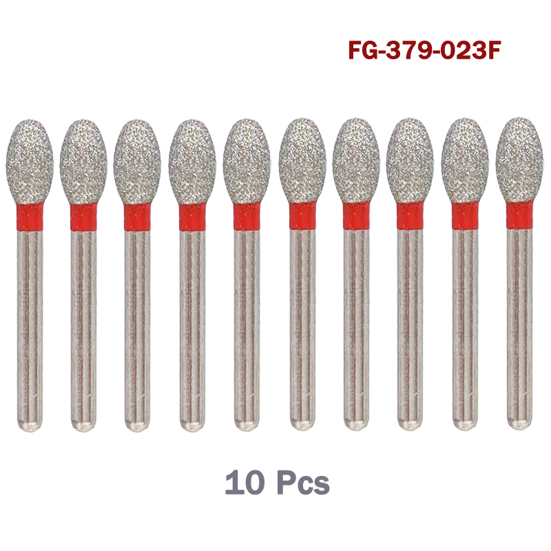 FG 379-023 C/SC/M/F/XF Dental Diamond Burs Egg Football Grit High Speed Bur FG Handpiece 10pcs/pack