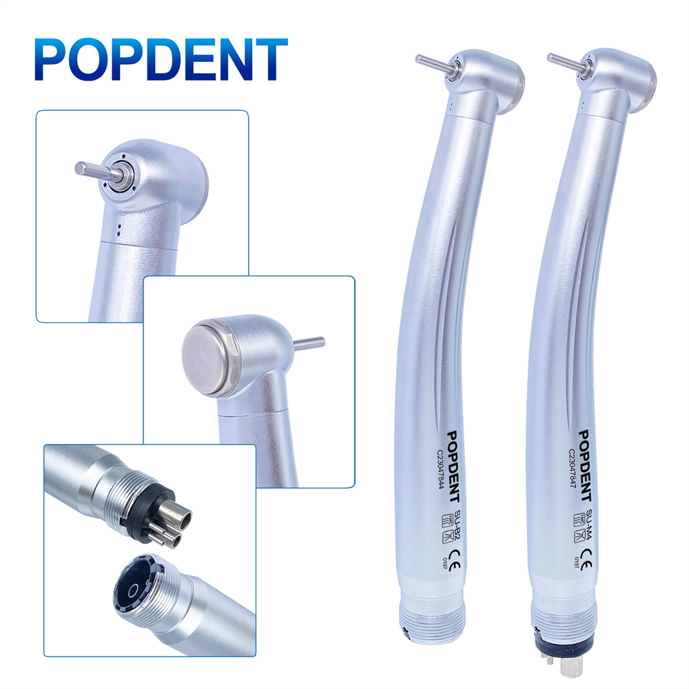 POPDENT Dental High Speed Handpiece Push Button 2/4 Holes Air Turbine