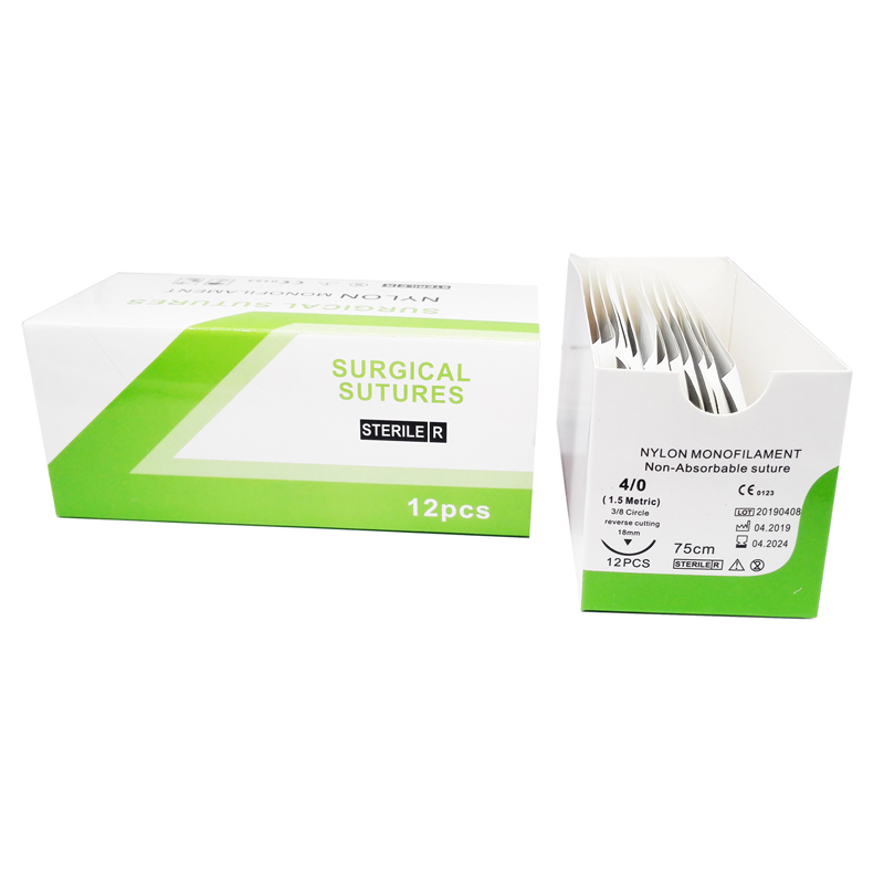 Dental Nonabsorbable Surgical Suture 3/0 4/0 75cm Nylon Monofilament Synthetic
