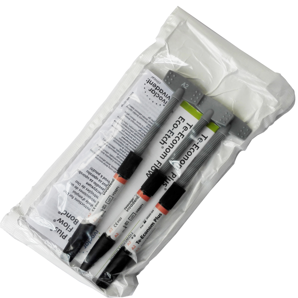 1Kit/3Pcs Ivoclar Vivadent TE-Econom Plus Dental Light Cure Composite Resin