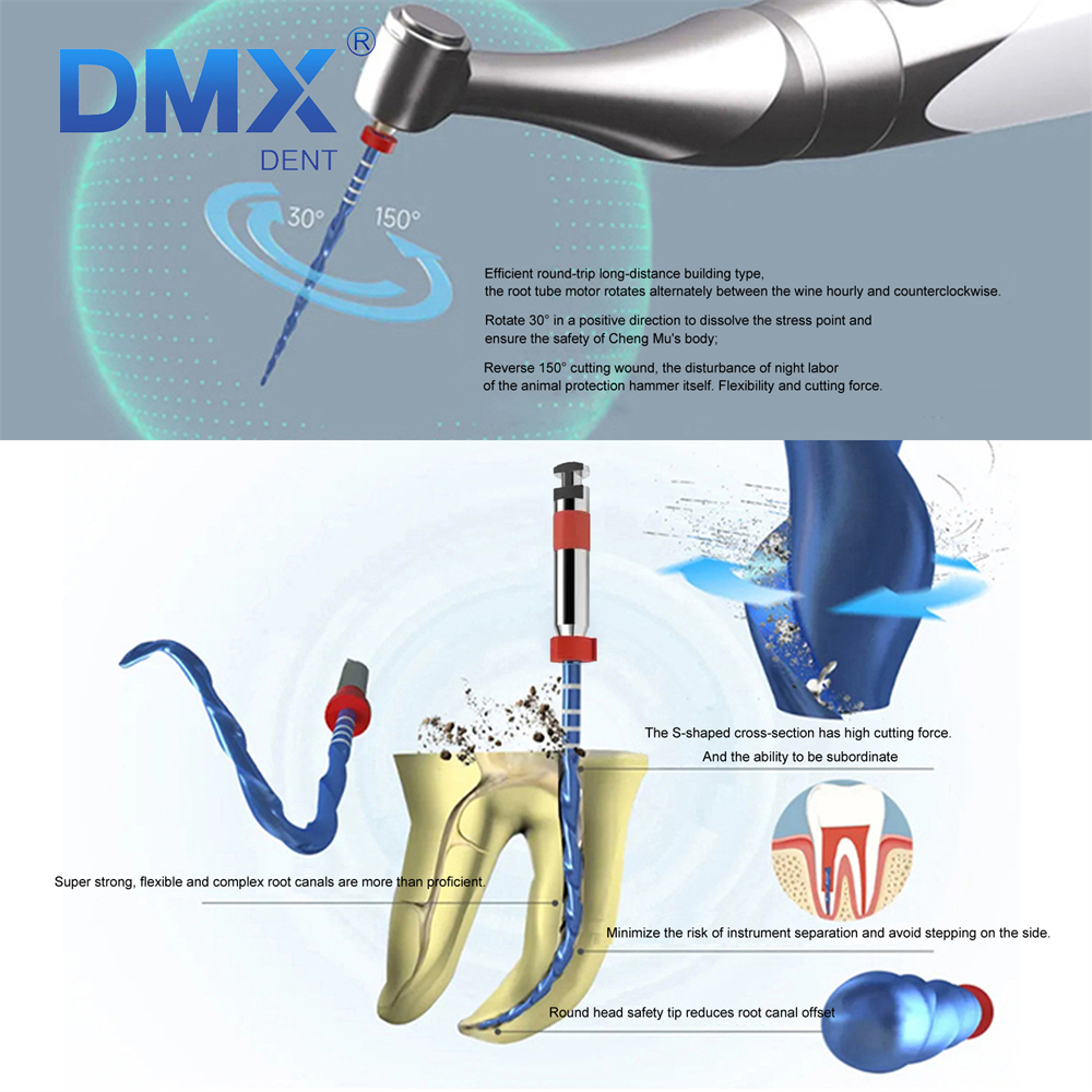 6Pcs DMXDENT Dental Endo Files Root Canal Endodontic NITI Rotary File 21/25MM