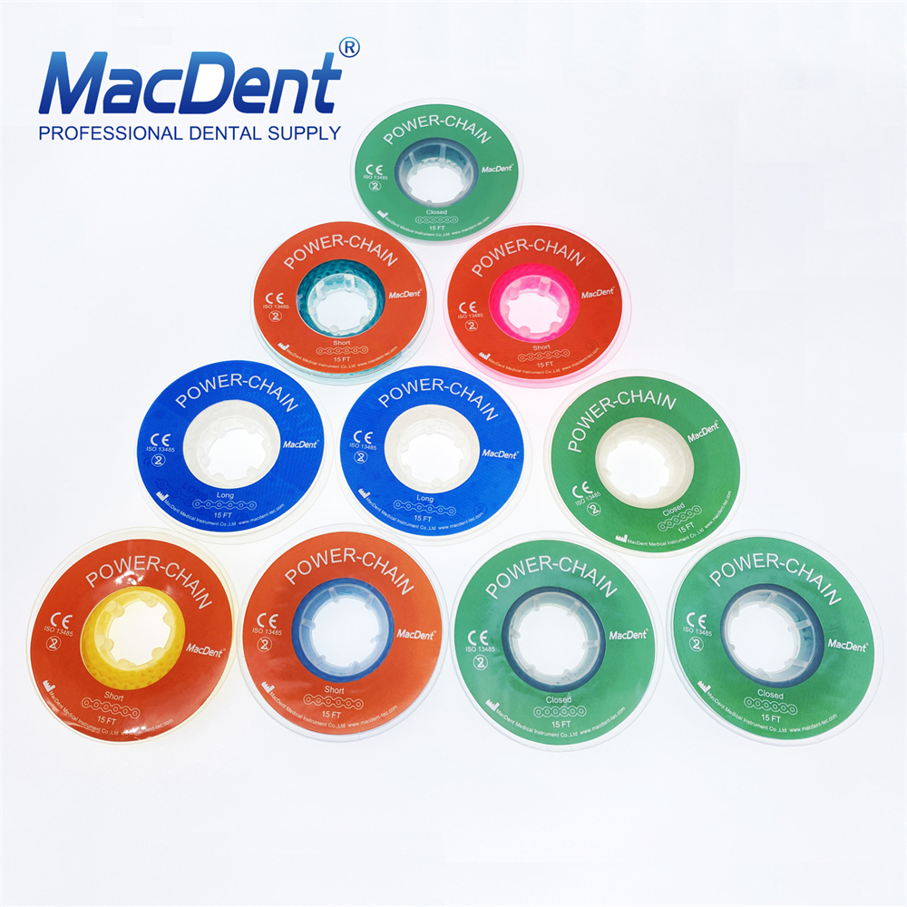 MacDent Dental Ortho Brace Bands Power Chains Super Elastic Short Closed Long
