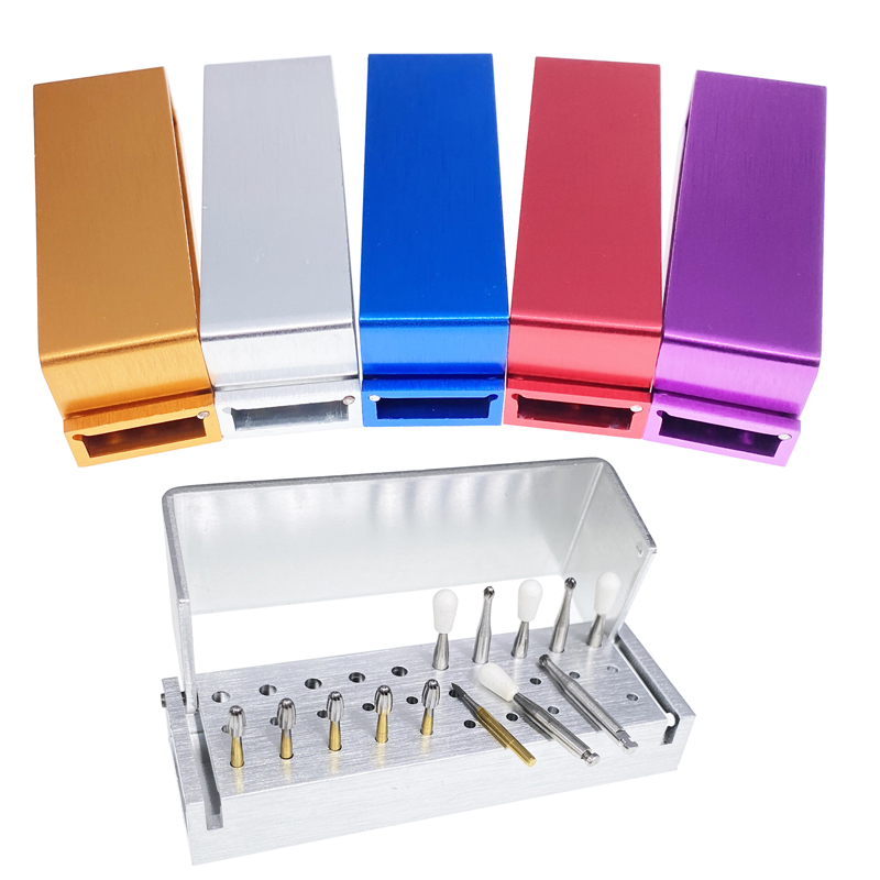 Dental Burs Holder Block Disinfection Box Aluminium Autoclave 30 Holes 2.35mm / 1.6mm