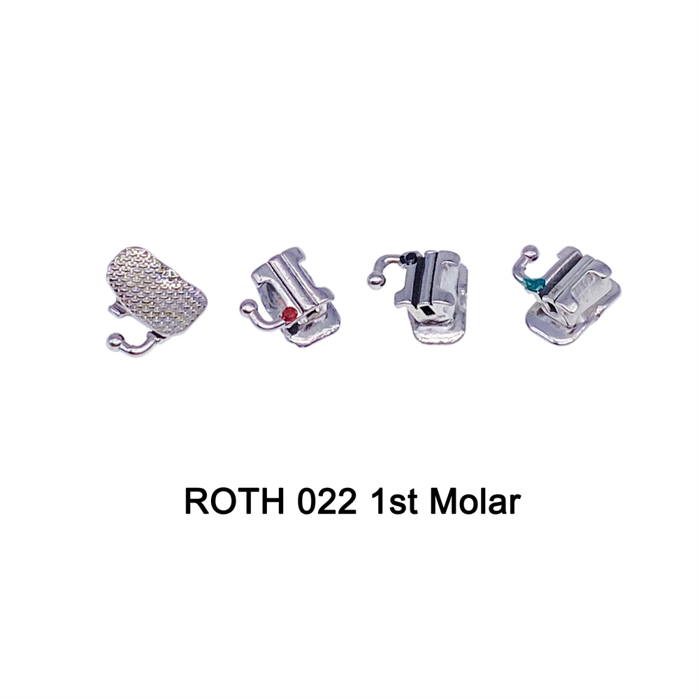 4PCS Dental Ortho Buccal Tubes Bracket Brace 1st/2nd Molar Roth/MBT 018/022 Convertible