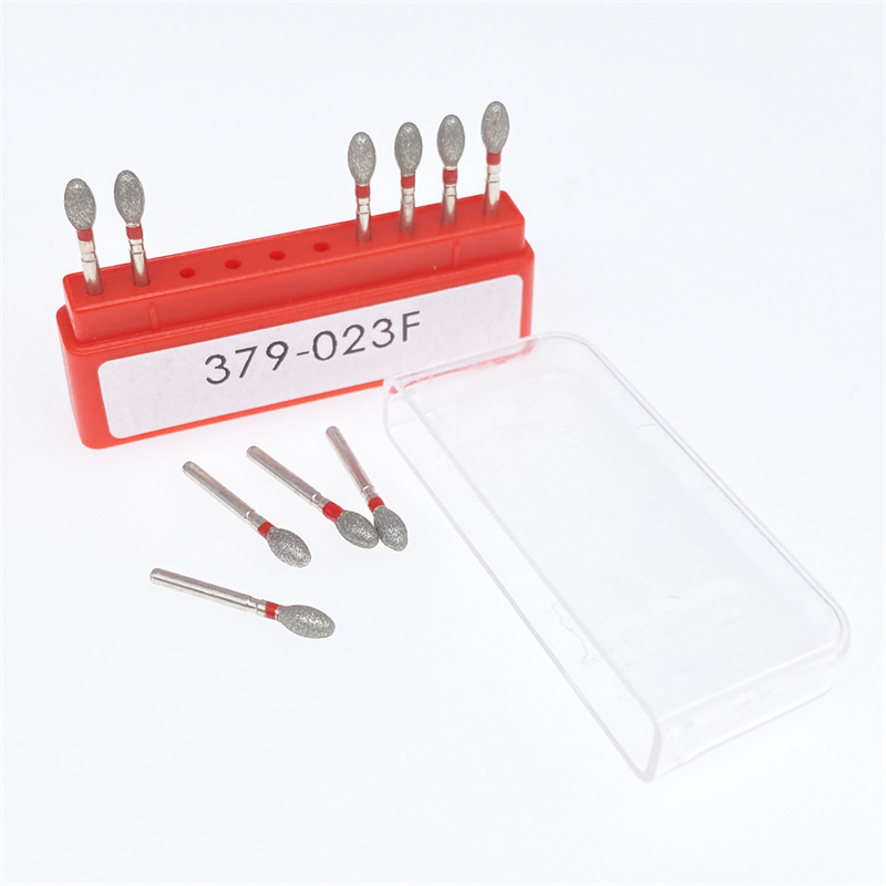 Dental Diamond Burs FG Egg Football 379/023F Fine Grit For High Speed Handpiece