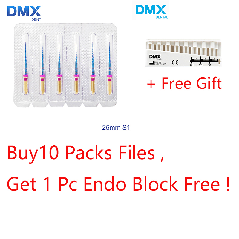 DMXDENT PT-BLUE Dental Heat Activated Niti Endodontic Root Canal Files + Free Gift