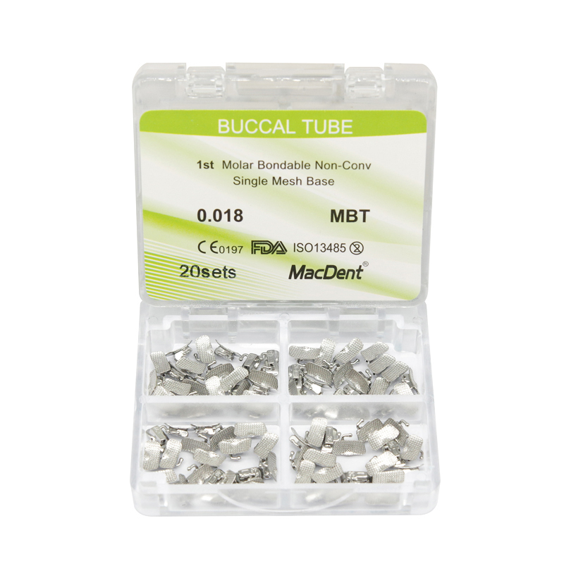 MacDent Dental Orthodontic Buccal Tubes 1st 2nd Molar Tube Roth MBT 022 Bondable Mesh Base Split Weld
