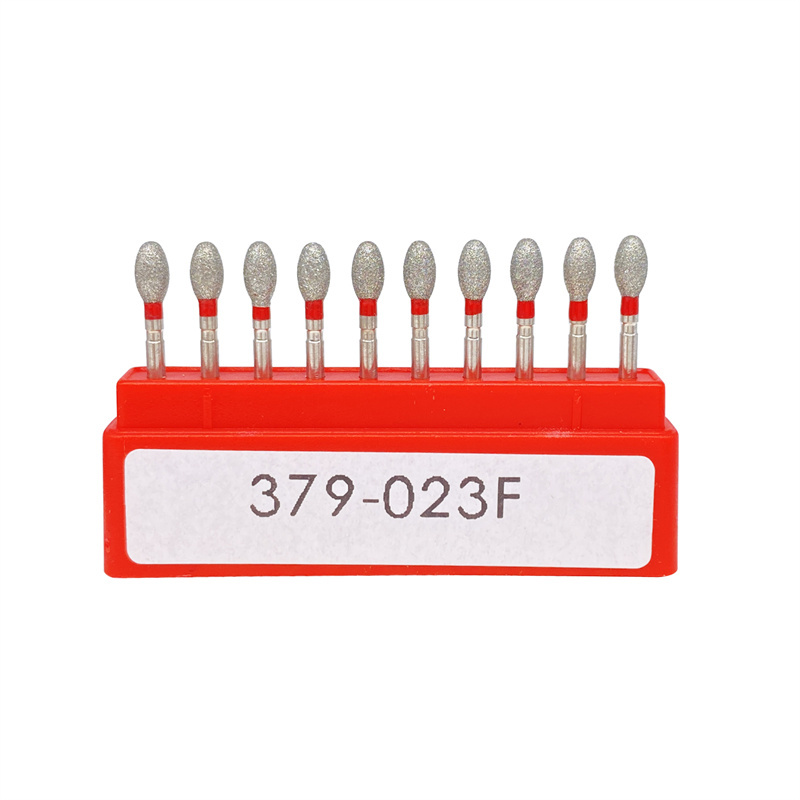 Dental Diamond Burs FG Egg Football 379/023F Fine Grit For High Speed Handpiece