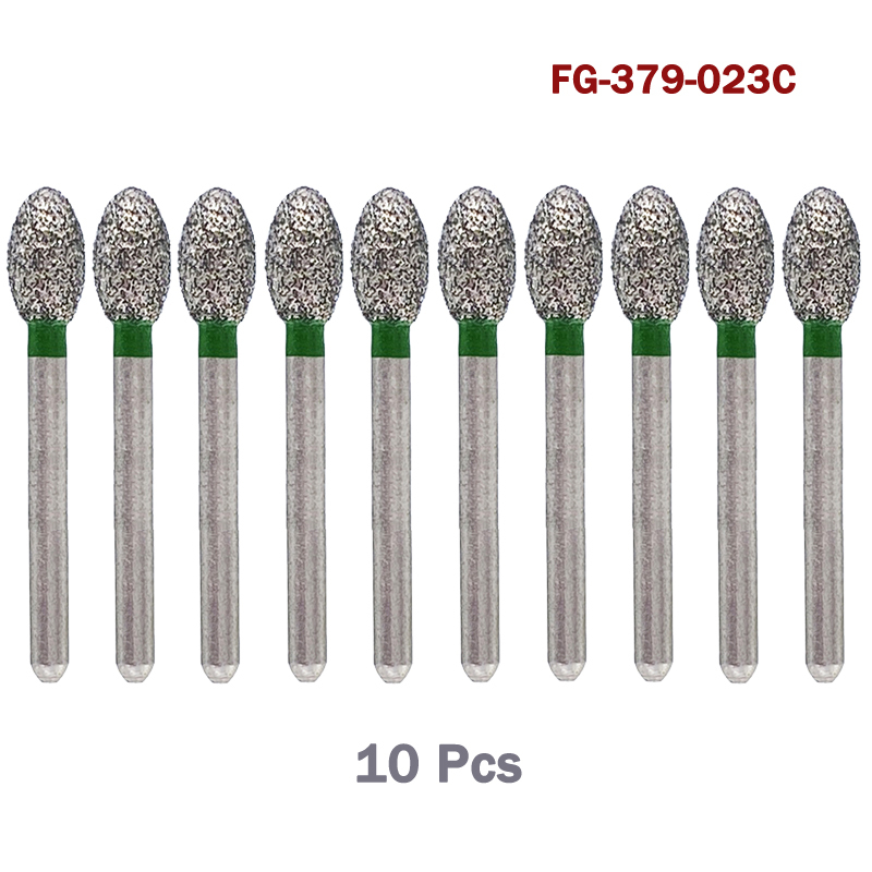 FG 379-023 C/SC/M/F/XF Dental Diamond Burs Egg Football Grit High Speed Bur FG Handpiece 10pcs/pack