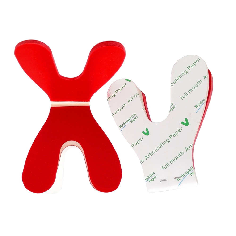 Dental Full Mouth Articulating Paper Horseshoe hydrophilic Double Sided Blue/Red