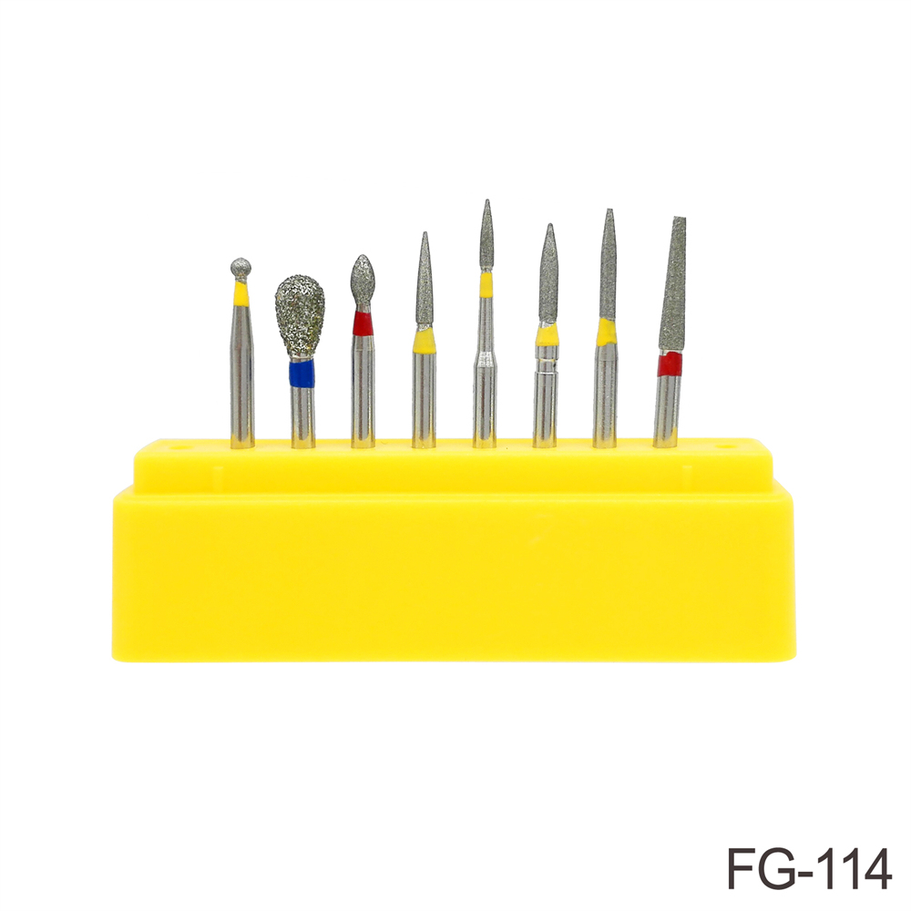 Dental FG114 Drills Polishing Diamond Burs for High Speed Handpiece 8Pcs/Box