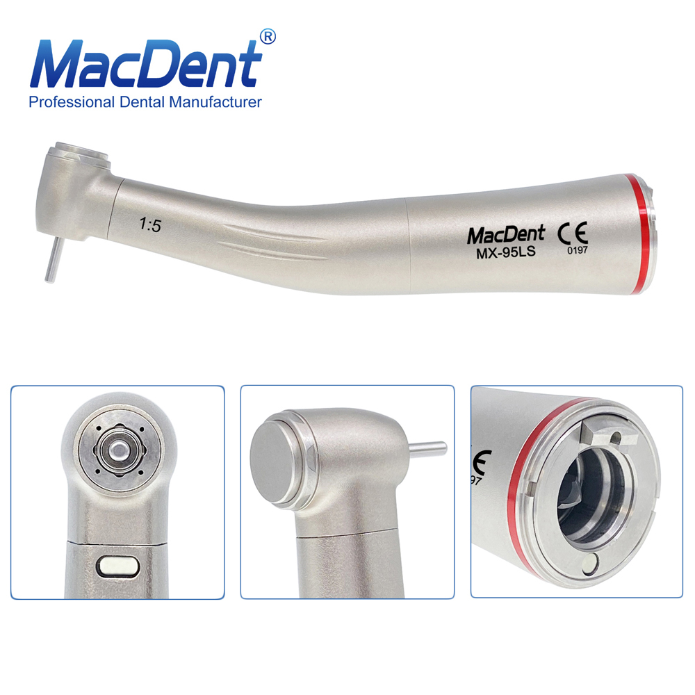 MacDent MX-95LS Dental 1:5 Increasing Fiber Optic Contra Angle Handpiece Fit NSK Ti Max X95L