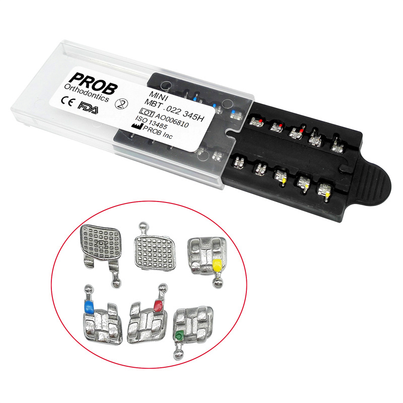 PROB Dental Orthodontic Metal Brackets Braces MIM Mini Roth/MBT 022 345 Hooks