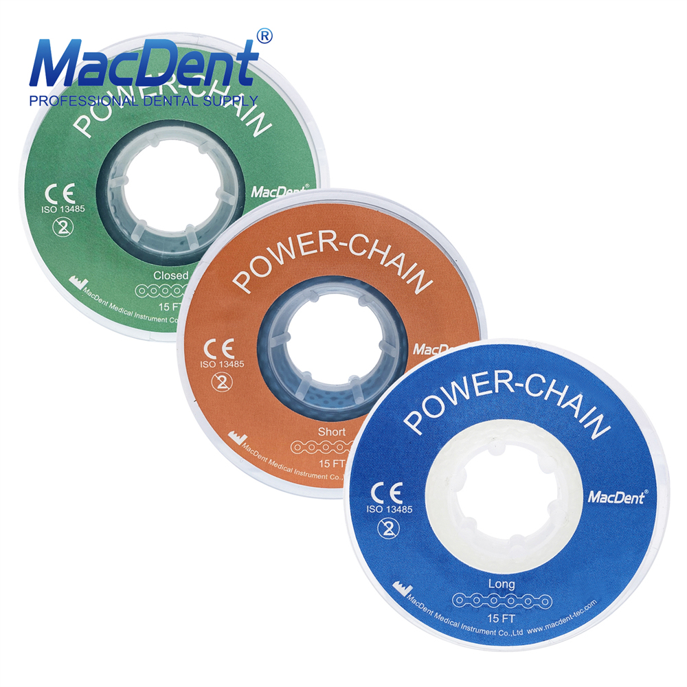 MacDent Dental Ortho Brace Bands Power Chains Super Elastic Short Closed Long