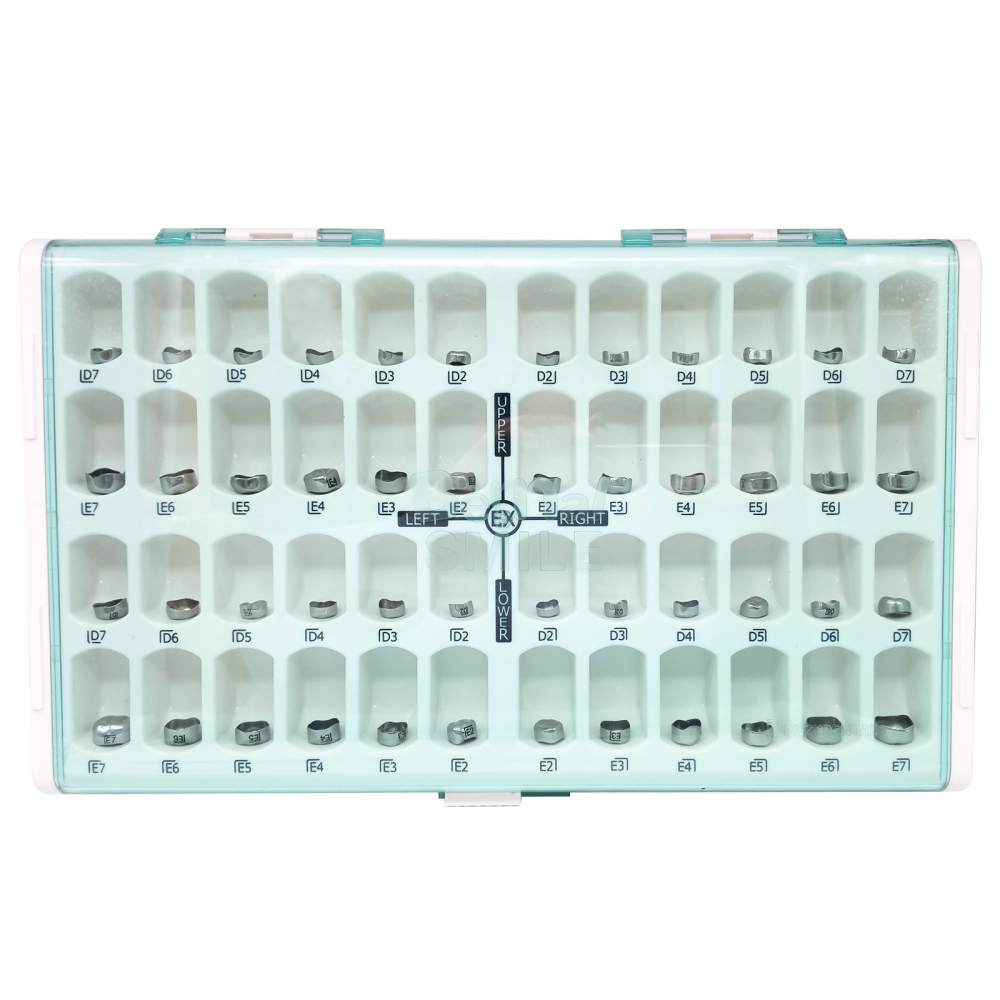 48pcs Dental Kids Primary Molar Crown Stainless Steel Pediatric Preformed Crowns