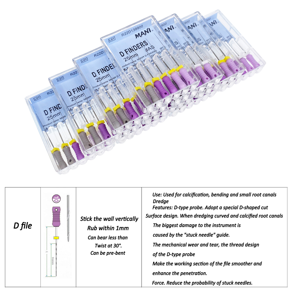 Mani D FINDERS Dental Endodontic files For Calcified Canals 21/25mm