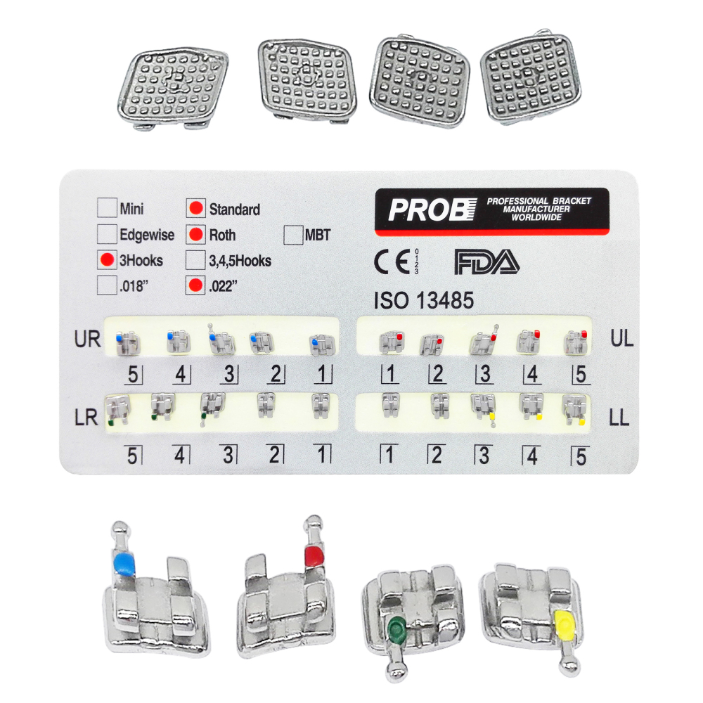 PROB Dental Orthodontic Bracket Metal Standard/MINI Roth/MBT .022