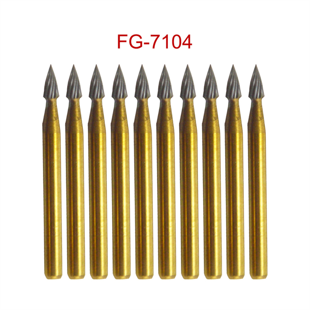 10 Pcs Dental Carbide Trimming & Finishing Burs FG7404/7406/7408/7901/7902/7903