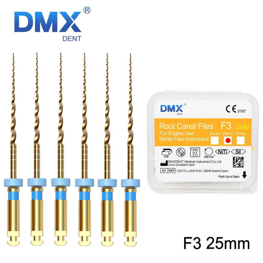 DMXDENT Root Canal Gold Taper NITI Files Endodontic Rotary +Free Gift