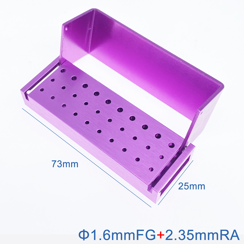 Dental Burs Holder Block Disinfection Box Aluminium Autoclave 30 Holes 2.35mm / 1.6mm