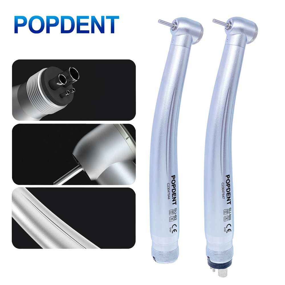 POPDENT Dental High Speed Handpiece Push Button 2/4 Holes Air Turbine