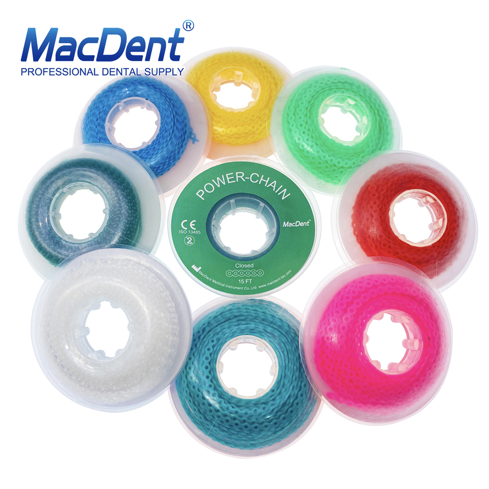 MacDent Dental Ortho Brace Bands Power Chains Super Elastic Short Closed Long