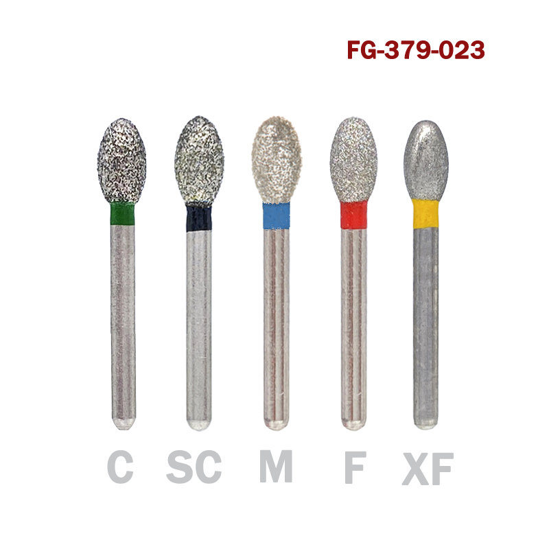 FG 379-023 C/SC/M/F/XF Dental Diamond Burs Egg Football Grit High Speed Bur FG Handpiece 10pcs/pack