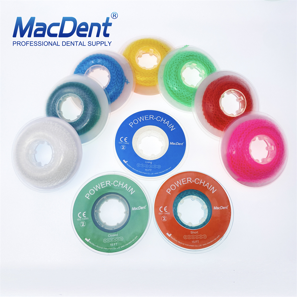 MacDent Dental Ortho Brace Bands Power Chains Super Elastic Short Closed Long