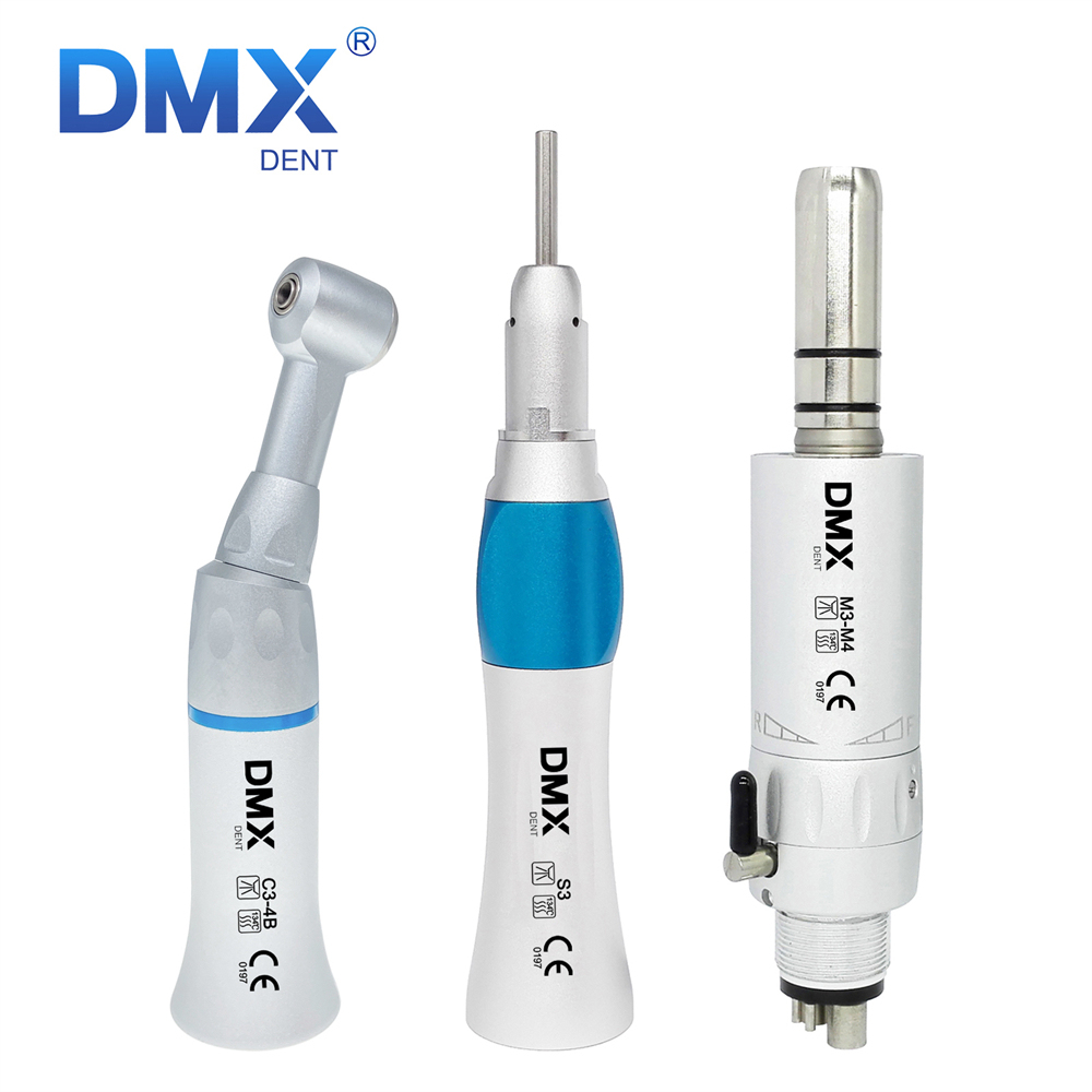 DMXDENT Dental Slow Low Speed Handpiece Straight Contra Angle Air Motor 2/4Holes