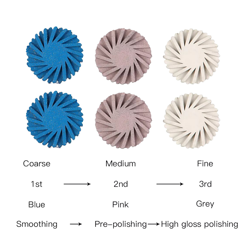 6Pc Dental zirconia polishing wheel diamond RA2.35mm for contra angle handpiece