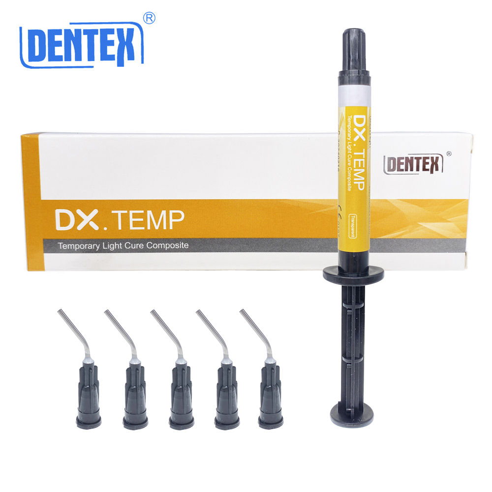 Dentex DX.TEMP Dental Composite Resin 2.5g Temporary Flow Light Cure Blue/Transparent