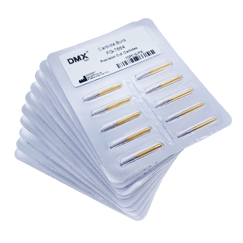 FG7664 Dental Gold Plated Carbide Trimming & Finishing Burs