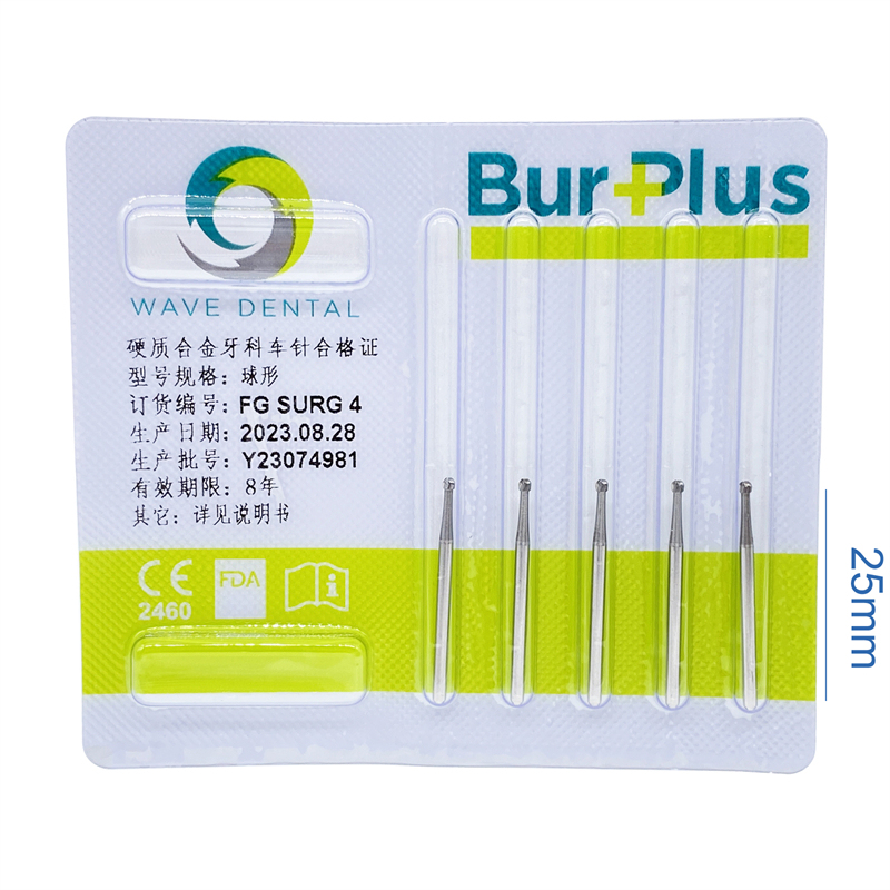 5Pcs Wave Dental Surgical Bur Round Long 25mm Carbide Bur Friction Grip FG High Speed