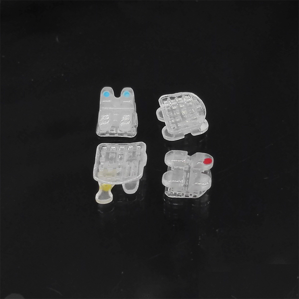 ORMAER Dental Orthodontic Mesh Base Ceramic Brackets MBT/Roth 022 3/345H 20Pcs/Pack