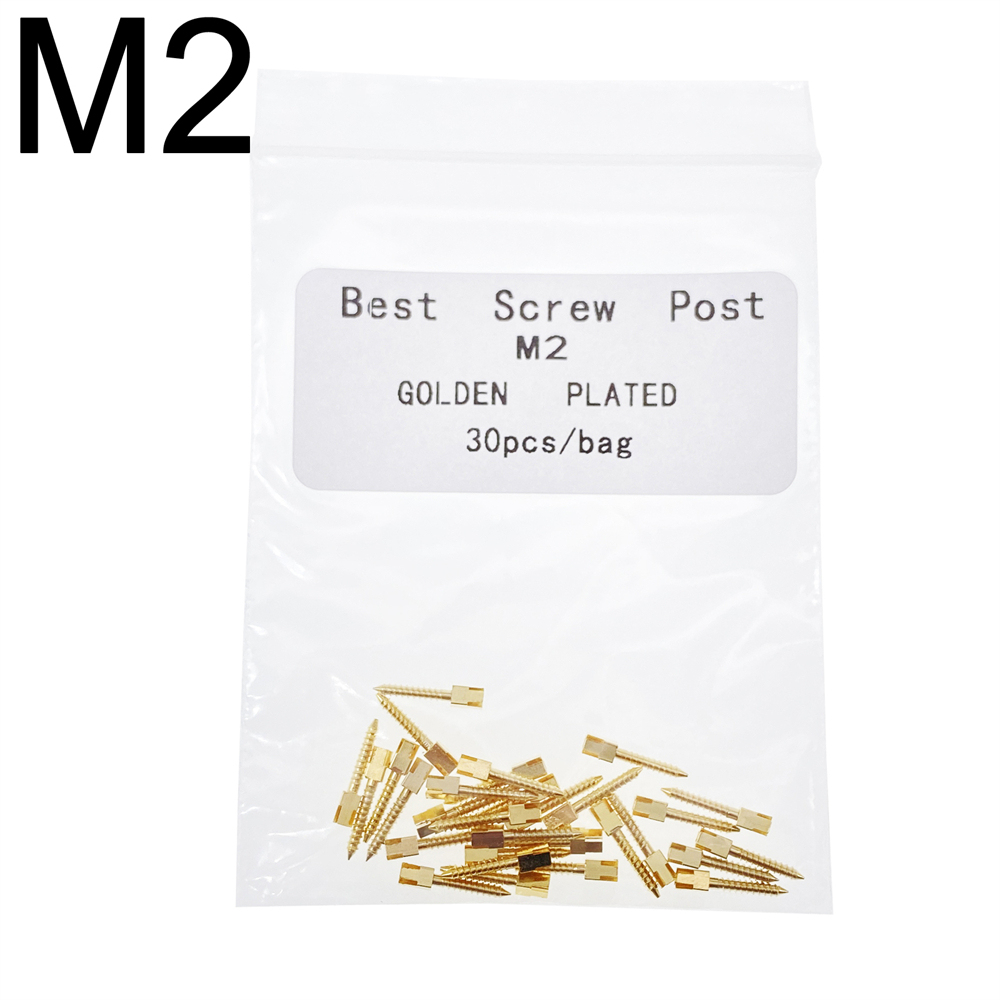 30 Pcs Dental Screw Post 24K Gold Plated Conical Refills S/M/L/XL For Root Canal