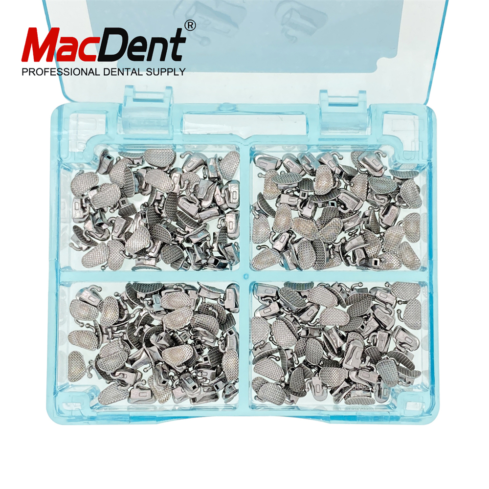 200pcs MacDent Dental Ortho Buccal Tubes 1st/2nd Molar Edgewise 022 Non-Conv Mesh Base