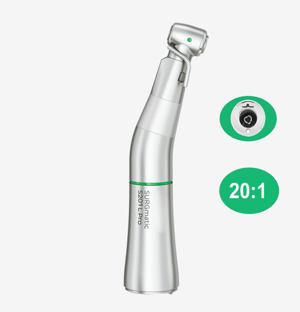 SURGmatic S201L Pro Dental 20:1 Implant Surgical Fiber Optic Contra Angle Handpiece Fit Kavo