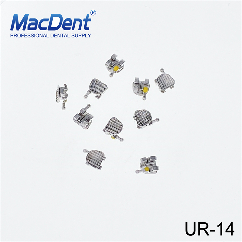 10pcs MacDent Dental Orthodontic Bondable Metal Brackets Mesh Base Mini Roth 022