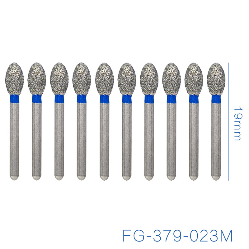 Dental Diamond Burs FG Egg Football 379/023M Standard Grit For High Speed Handpiece