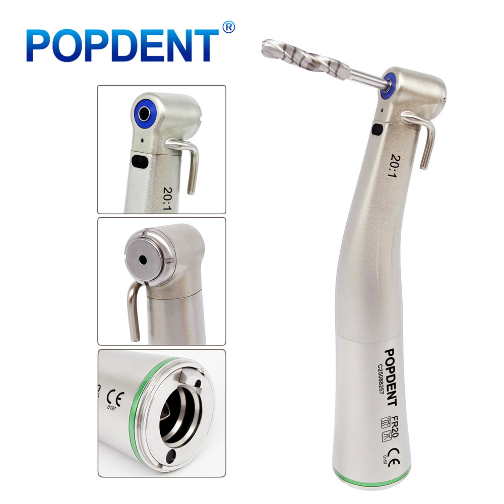 POPDENT FR20 Dental 20:1 Fiber Optic Implant Contra Angle Handpiece