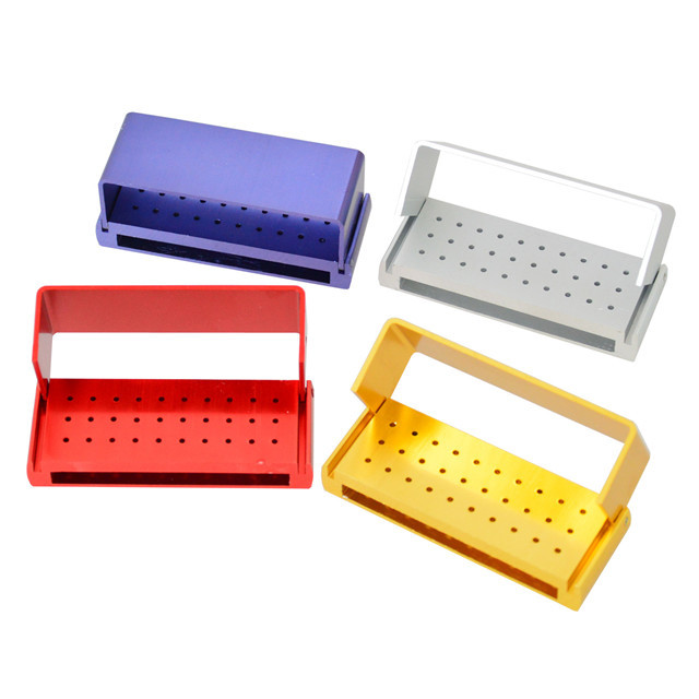 30 Holes Dental High Speed Bur Holder Block Case Autoclave Disinfection Box