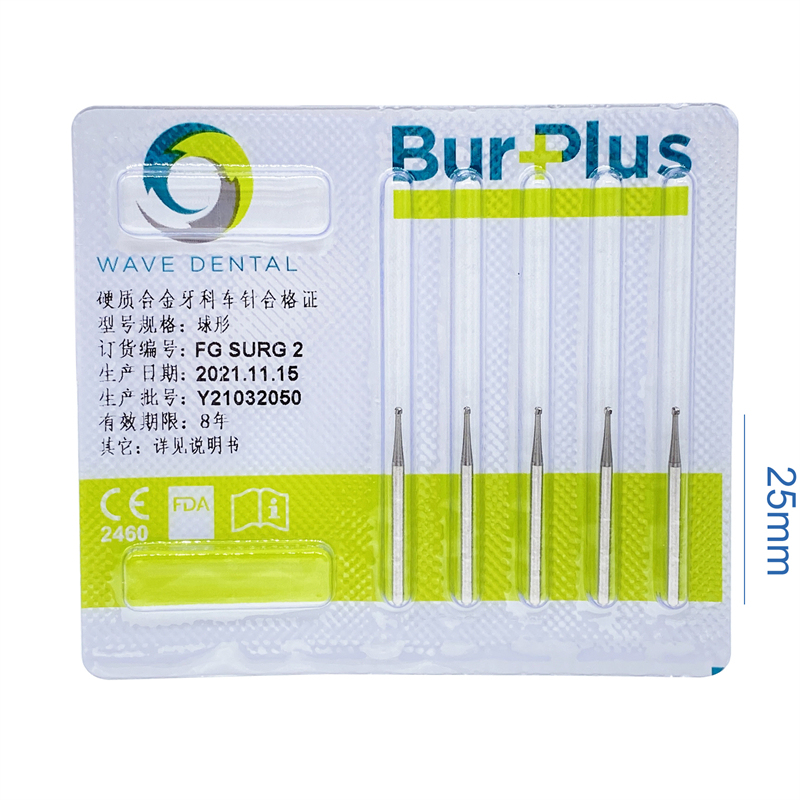 5Pcs Wave Dental Surgical Bur Round Long 25mm Carbide Bur Friction Grip FG High Speed