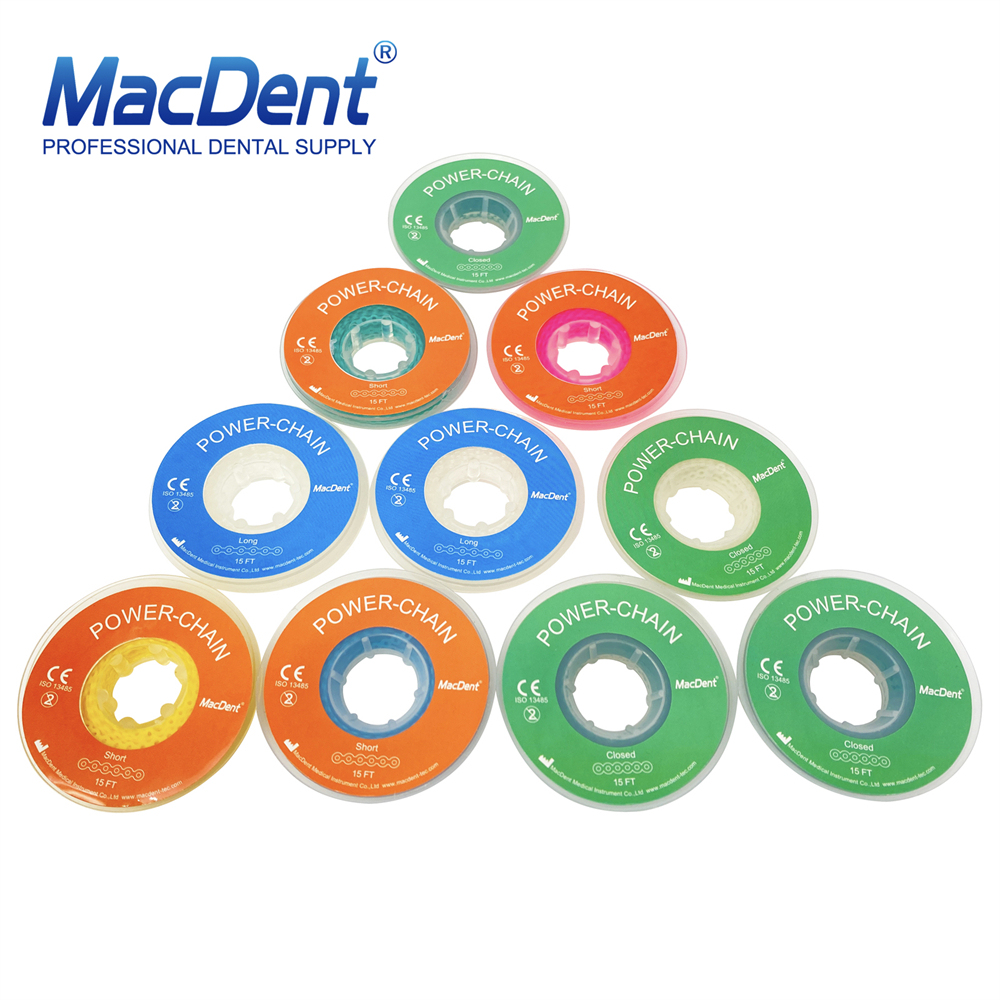MacDent Dental Ortho Brace Bands Power Chains Super Elastic Short Closed Long