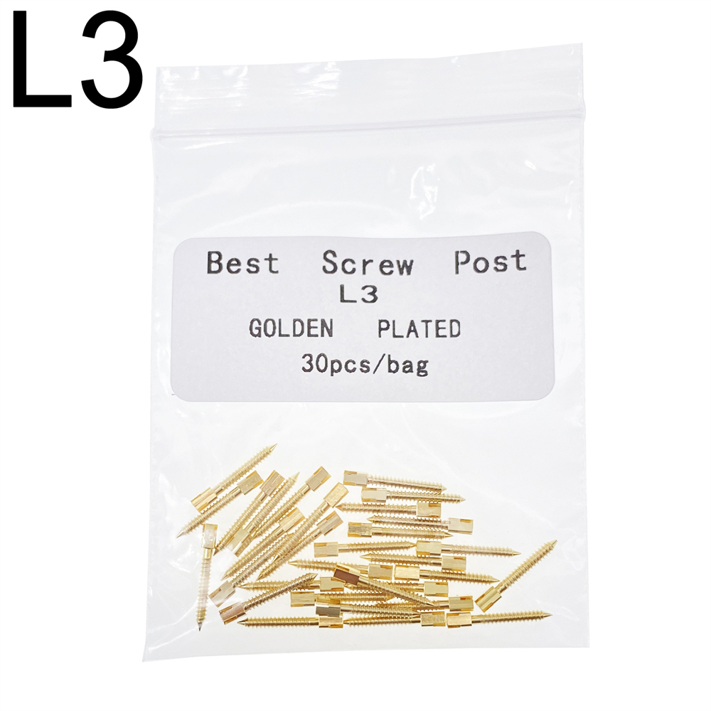 30 Pcs Dental Screw Post 24K Gold Plated Conical Refills S/M/L/XL For Root Canal