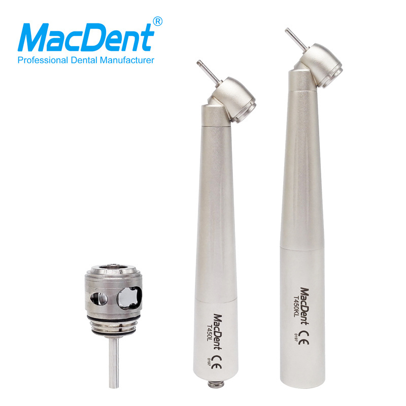 MacDent T450L/T450KL Dental Fiber Optic 45° Surgical High Speed Air Turbine Handpiece