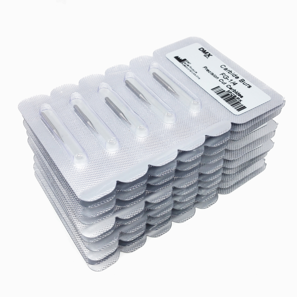 DMX-DENTAL Dental Carbide Burs Round Ball FG1/4 / 1/2 / 1 / 2 / 3 / 4 / 5 6 / 7 / 8 for High Speed Handpiece